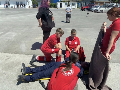 Јединица прве помоћи Црвеног крста Смедерево учествовала је данас у показној вежби